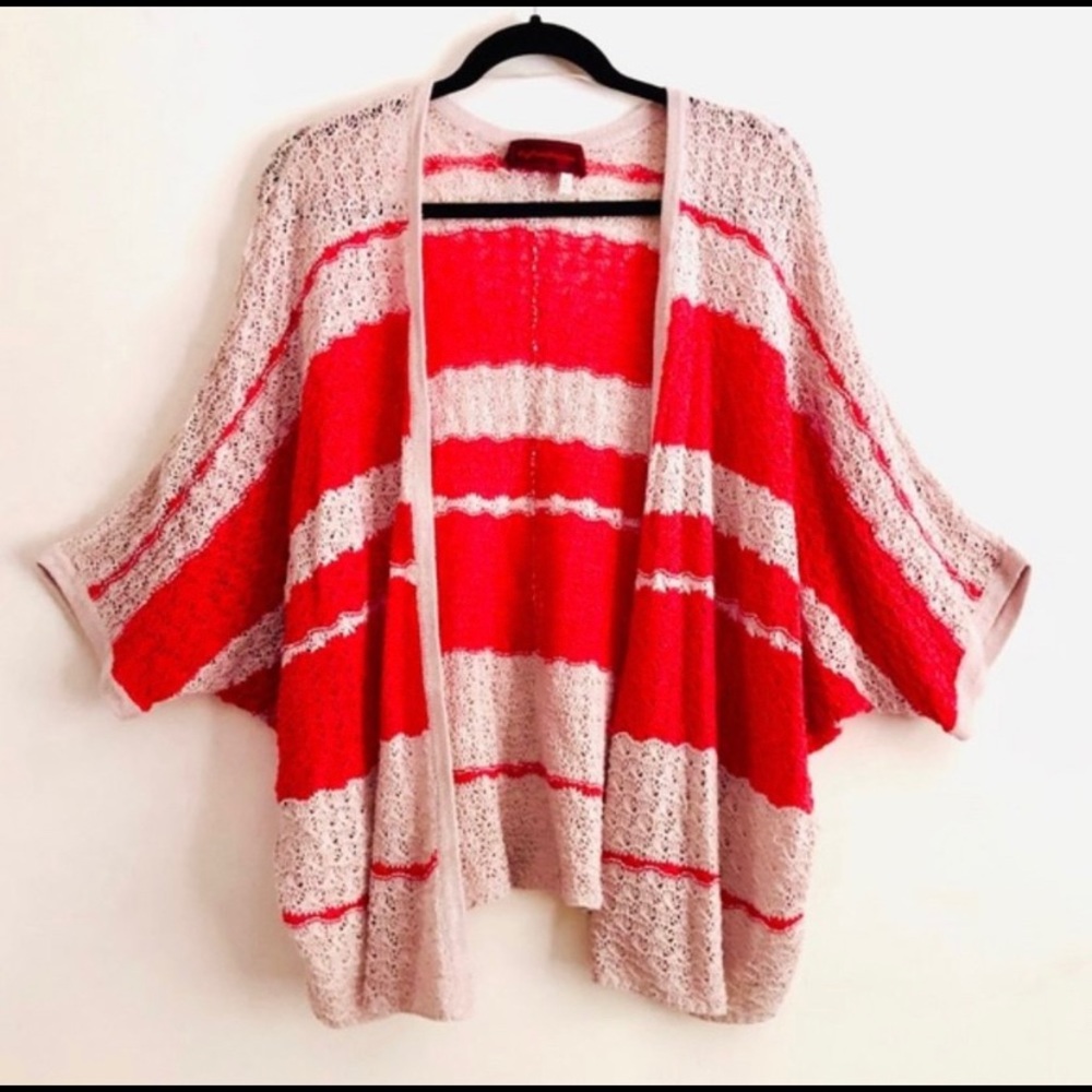 Left Houston Woven Cardigan Striped Silk Linen L